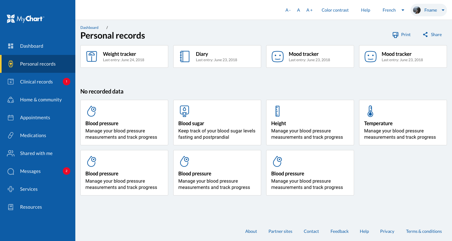 personal records design