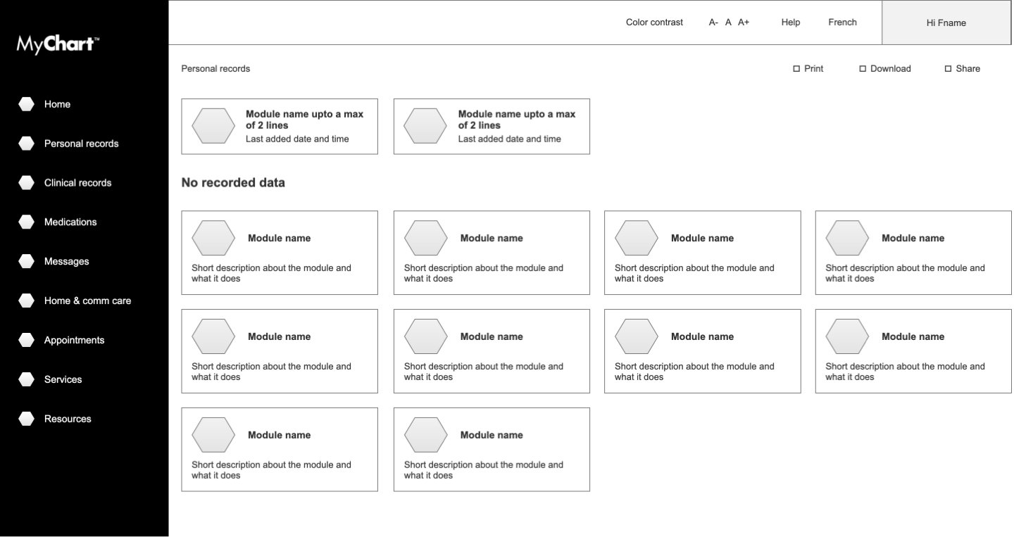 personal records wireframe